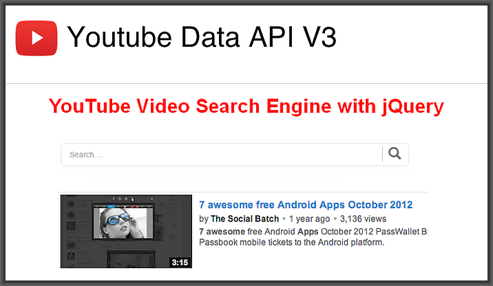 Create YouTube Video Search Engine with jQuery
