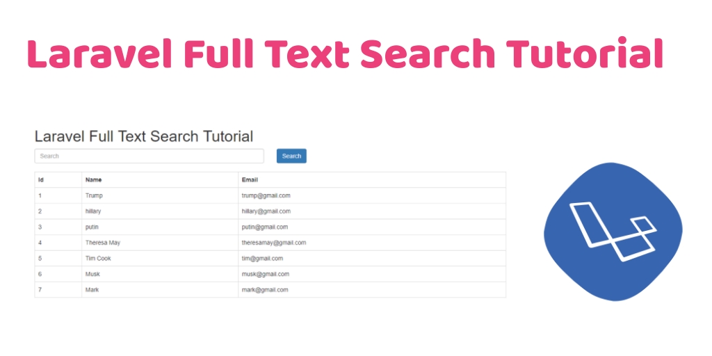 Laravel 7 Full Text Search Tutorial