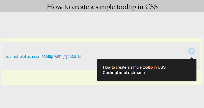 How to create a simple tooltip in CSS3
