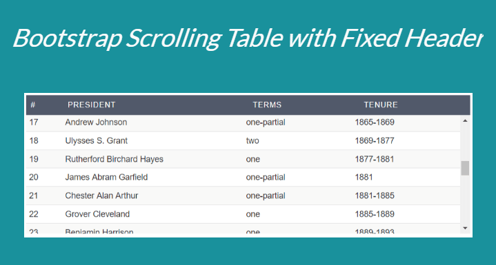 Bootstrap Fixed Table Header using CSS