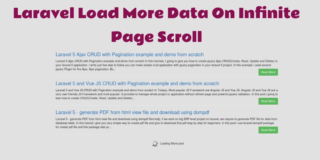 Laravel 7 Load More Data On Infinite Page Scroll