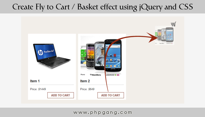 How to create fly to cart / basket effect using jQuery and CSS