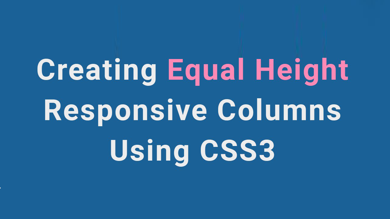 Bootstrap Tip: How to make equal height columns