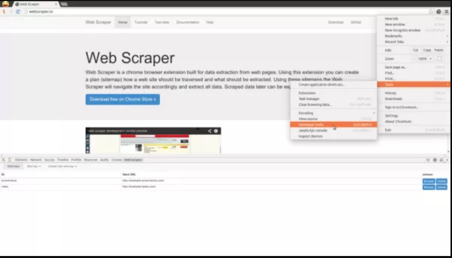 How to use the Web Scraper Chrome Extension part 1